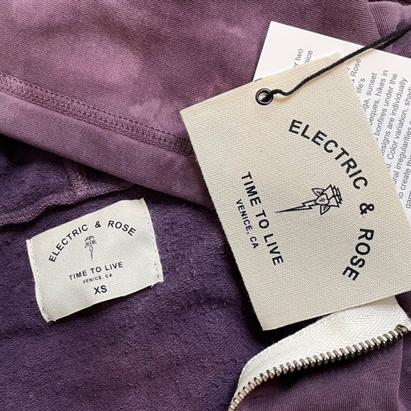 ELECTRIC & ROSE WESTSIDE HOODIE COTTON BLEND FULL ZIP SIZE XS - Picture 6 of 9